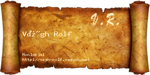 Végh Rolf névjegykártya