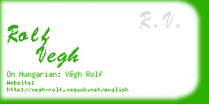 rolf vegh business card