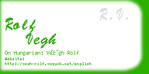 rolf vegh business card